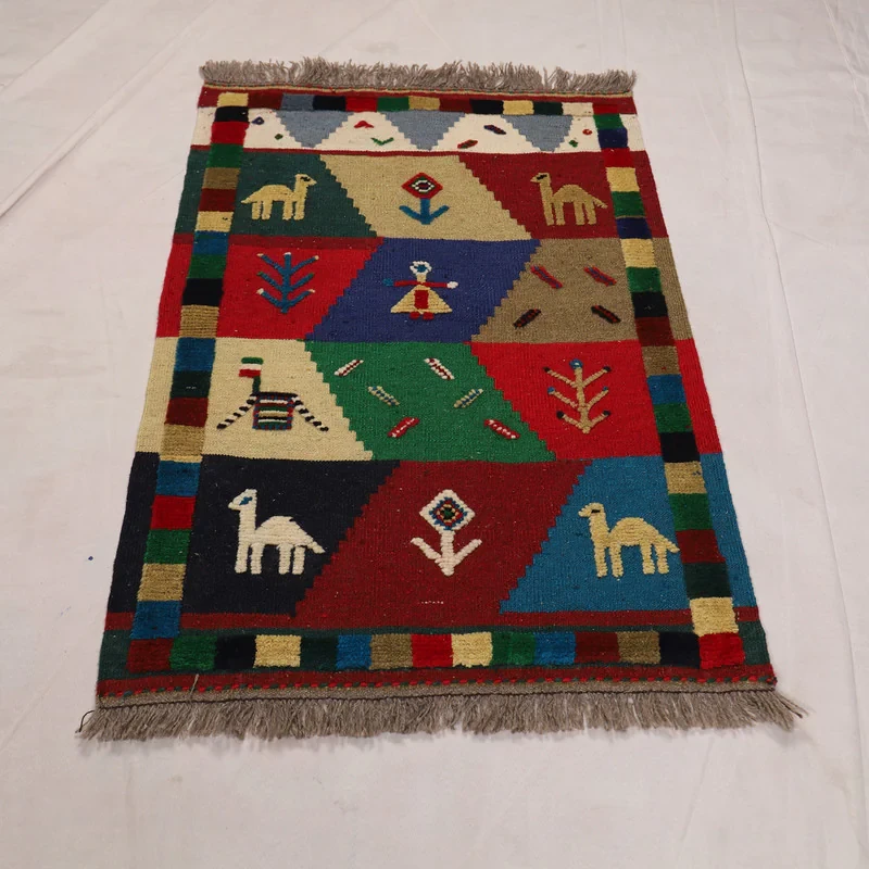 گلیم گبه دستبافت یک متری مدل عروسکی کد 40410150