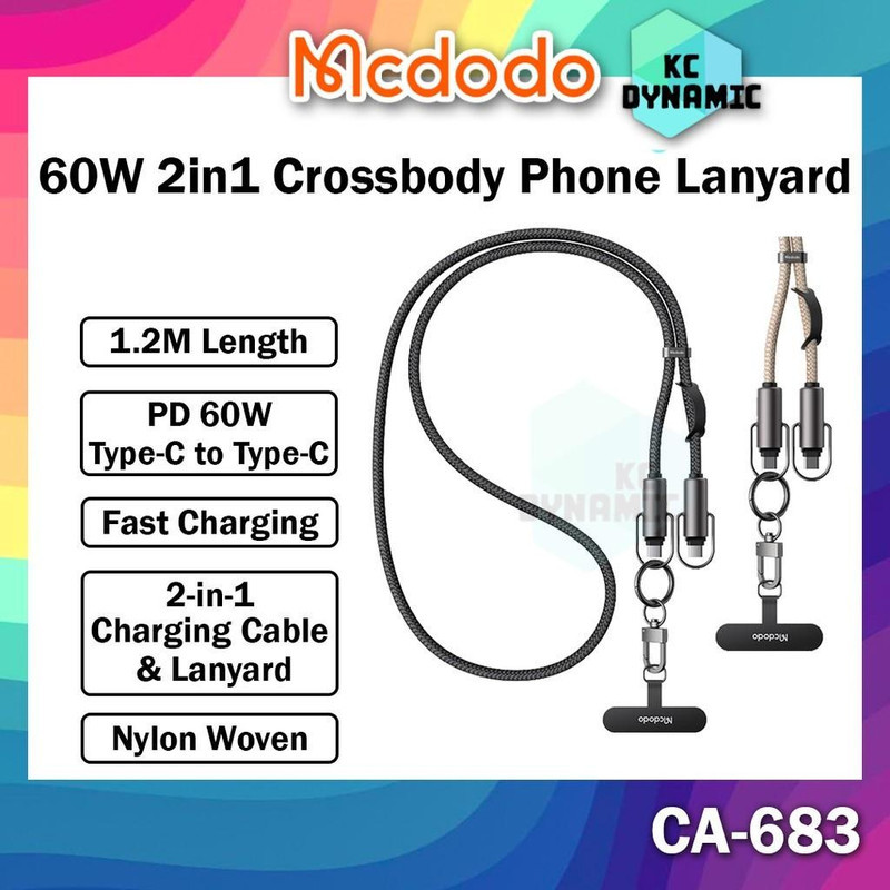 کابل usb-c مک دودو مدل ca-683 طول 1.2 متر به همراه بند