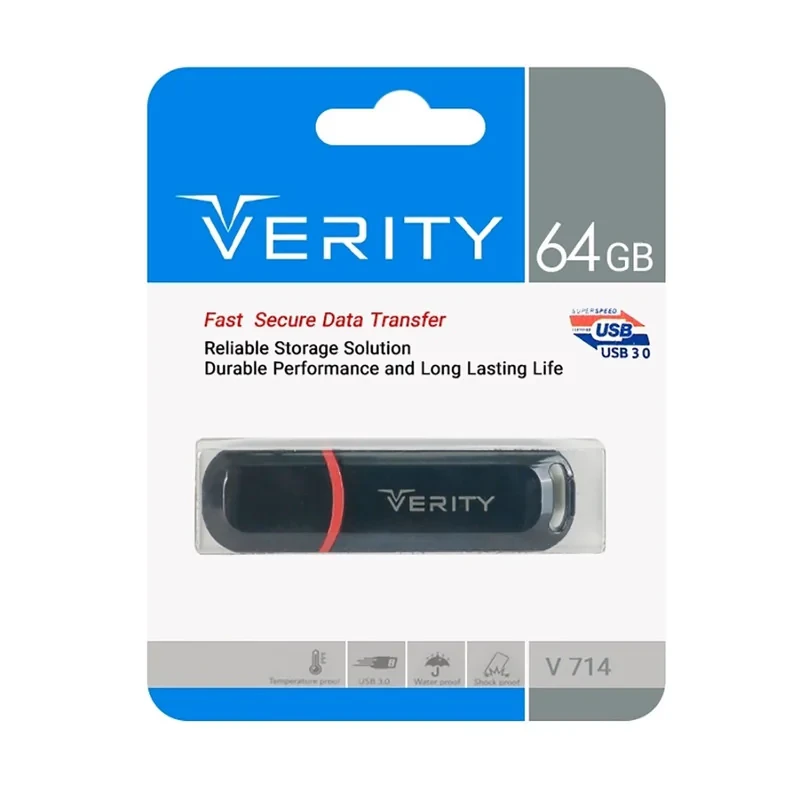 فلش مموری وریتی مدل V714 ظرفیت 64 گیگابایت با رابط USB 3.0