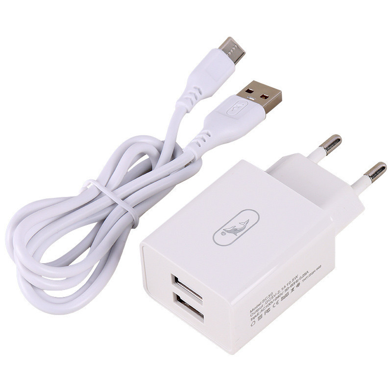 شارژر دیواری 10.5 وات اسکای دلفین مدل sc30t به همراه کابل تبدیل USB-C
