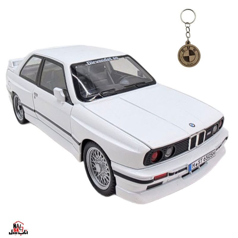 ماکت ماشین ناب سل مدل بی ام و فلزی BMW M3 E30 به همراه جاسوییچی