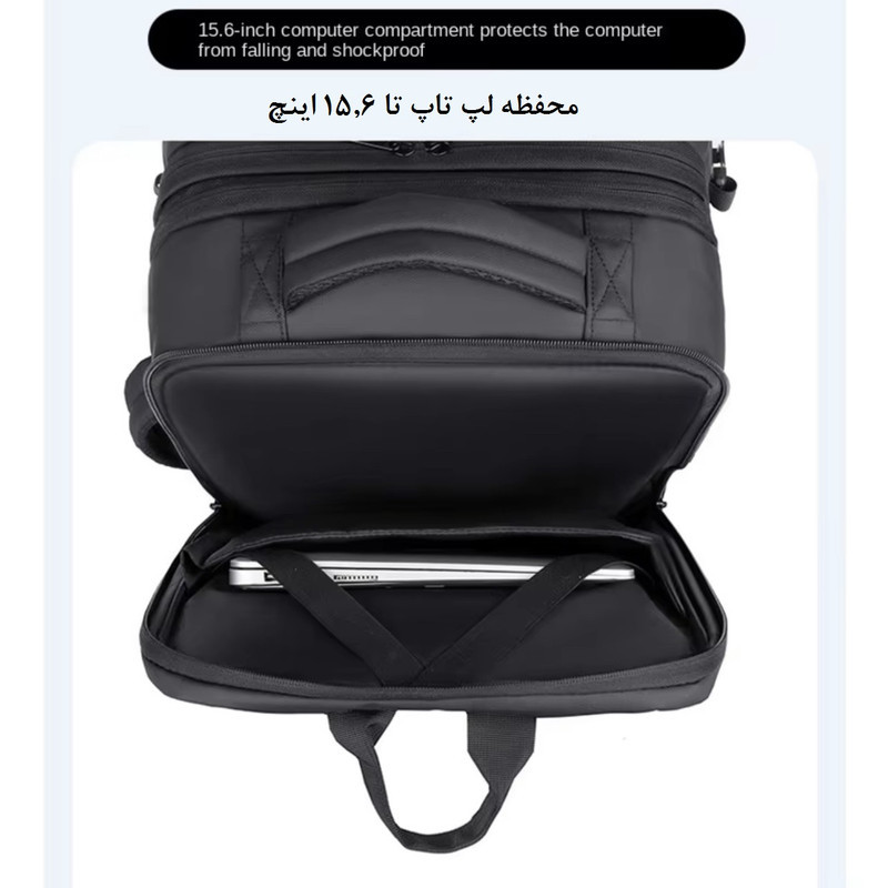 کوله پشتی لپ تاپ مدل وکیوم دار 3034 مناسب برای لپ تاپ 14.1 تا 15.6 اینچی