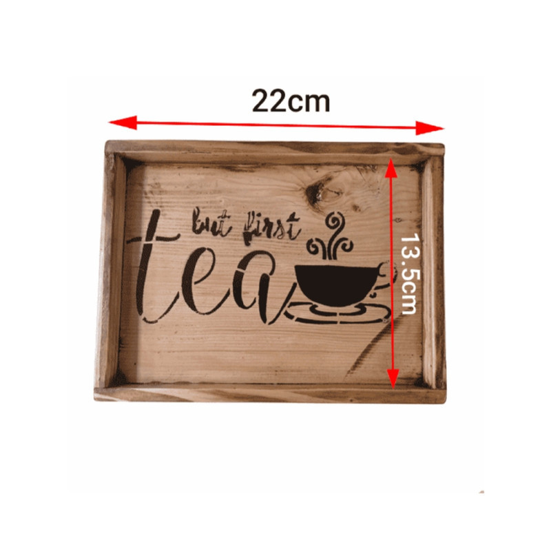 سینی بدون دسته طرح چای کد ST01 سایز 22×16 سانتی متر
