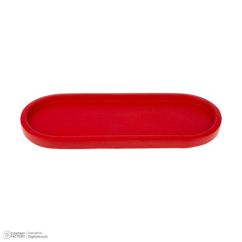 سینی بیضی سنگ مصنوعی از جنس بتن مناسب سرو و پذیرایی، شستشو با دست، ابعاد 22.5×9×1.5 سانتی‌متر، وزن 275 گرم