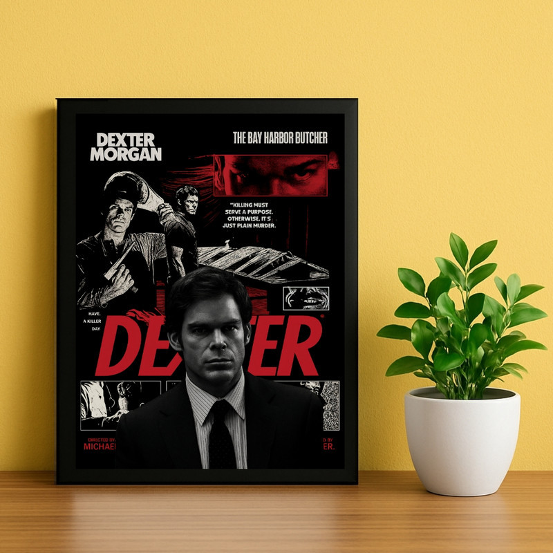 تابلو طرح دکستر Dexter کد 01 فریم مشکی
