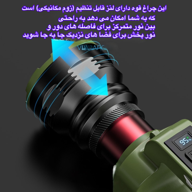 نورافکن دستی اسمایلینگ شارک مدل ST-5130A با نور مهتابی