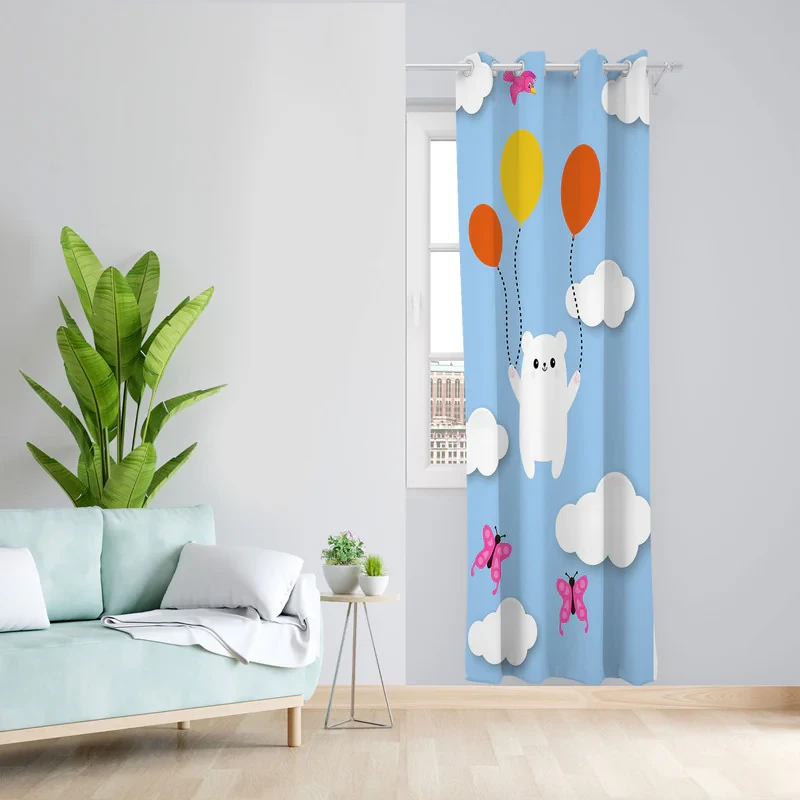 پرده مدل اتاق کودک مخمل پانچی کد 1262 سایز 140x200 سانتی متر