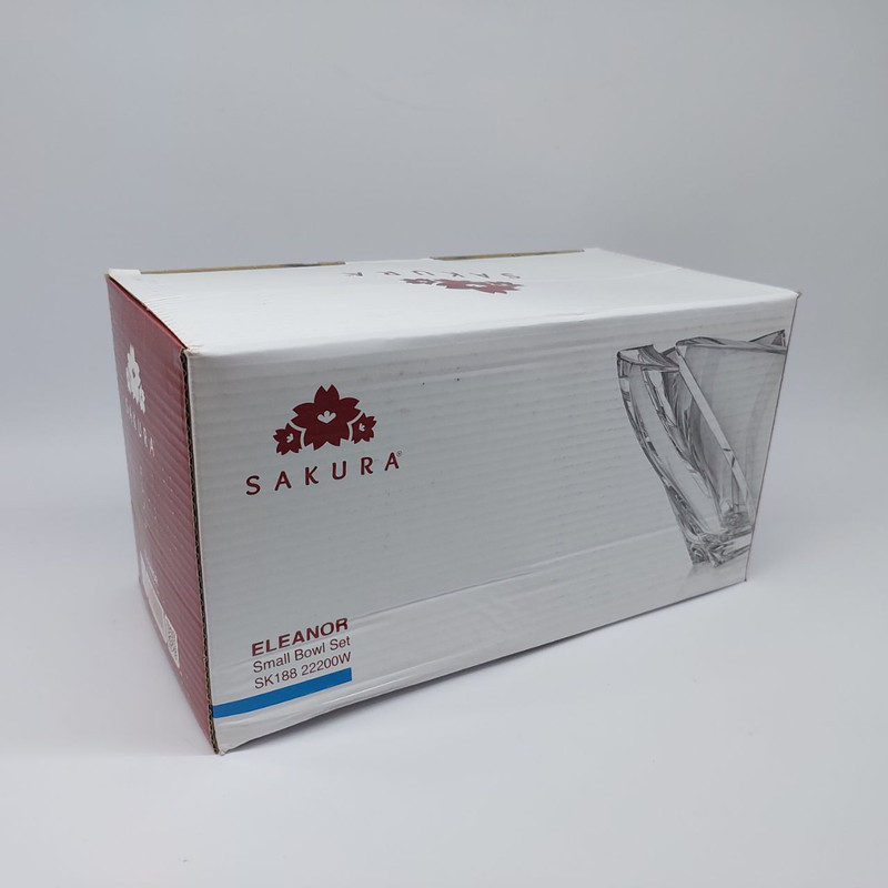 ظرف پیش‌دستی و پیاله ساکورا مدل الینور مجموعه 12 عددی شفاف مناسب پذیرایی میوه و شیرینی 18 سانتی‌متر