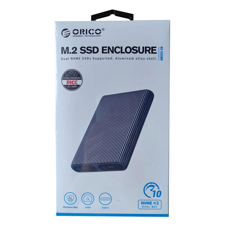 قاب M.2 NVMe SSD دو سینی اوریکو مدل AM2C3-2N