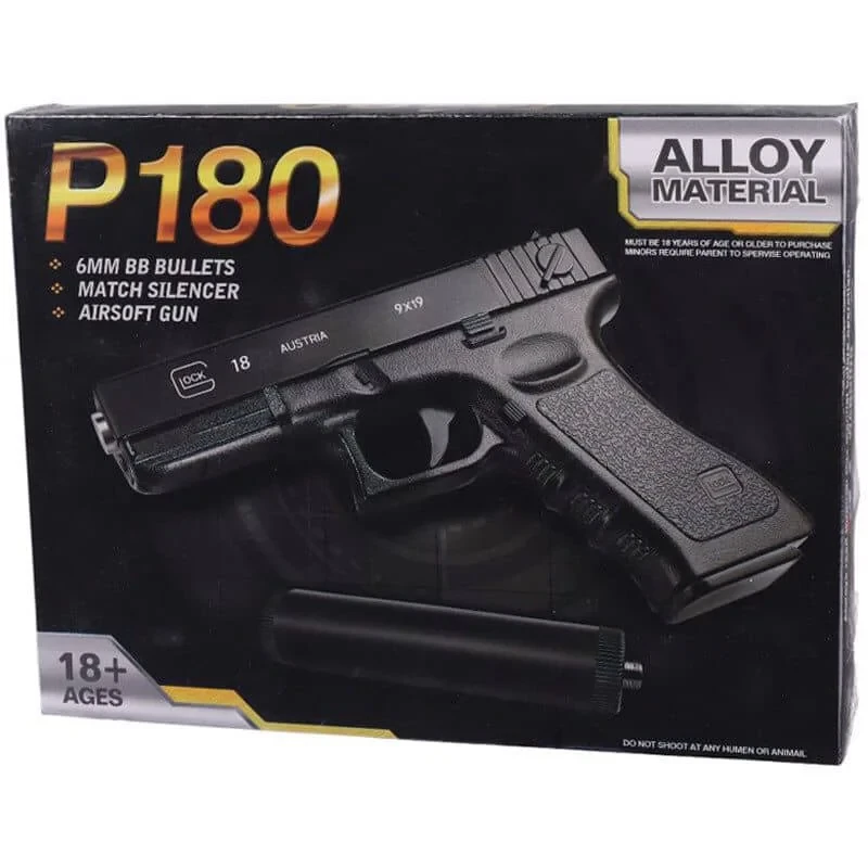 تفنگ بازی ناب سل مدل کلت لیزردار metal p-180