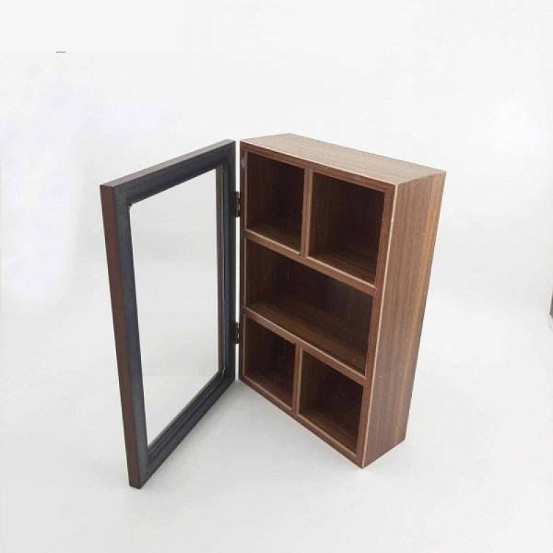 جعبه پذیرایی چوبی جای تی بگ و دمنوش مدل MD1299 با 5 محفظه جداگانه و درب محافظ برای جلوگیری از گرد و غبار