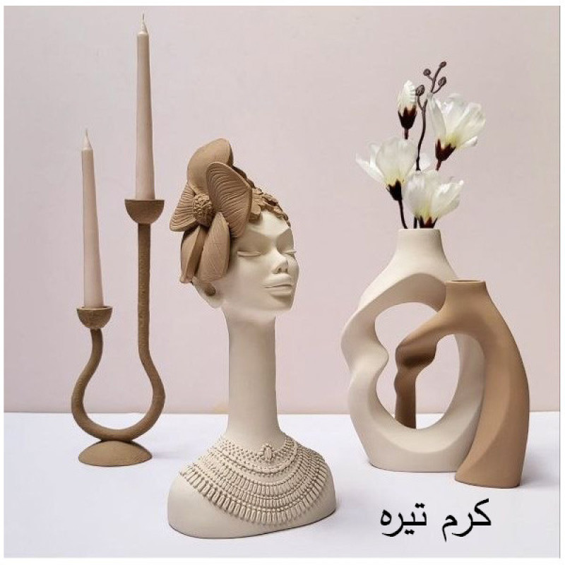 گلدان دکوری مدل دوقلو پیچی مدرن مینیمال مجموعه دو عددی