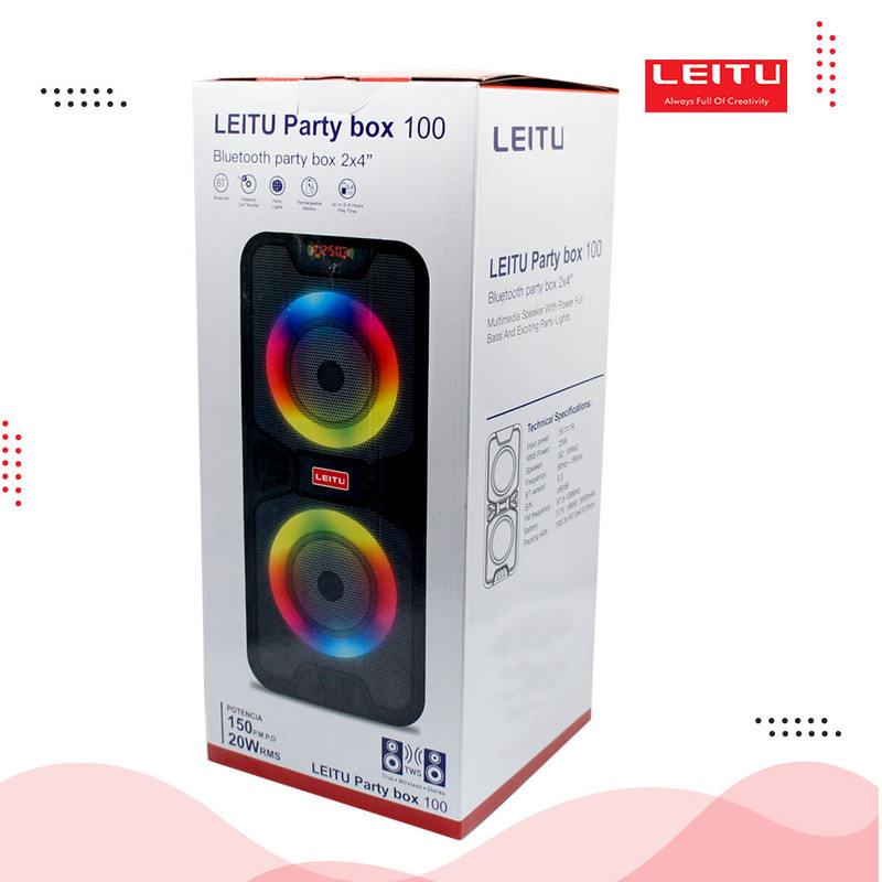 اسپیکر بلوتوثی قابل حمل لیتو مدل Party box 100