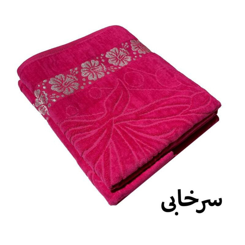 حوله حمام هنرمند طرح گل سایز 150×100 سانتی متر