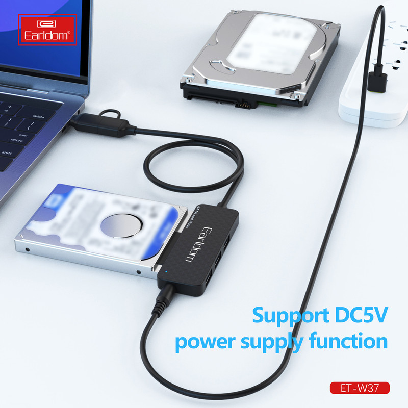 مبدل USB  USB-C به SATA  هاب USB3 ارلدام مدل W37