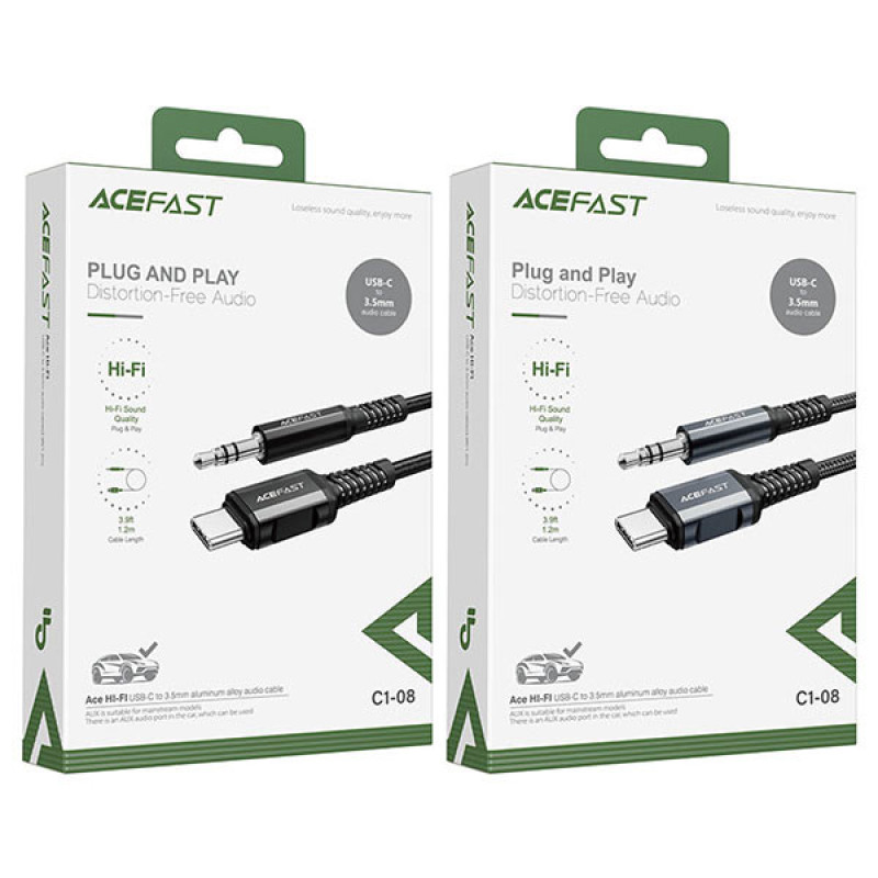 کابل تبدیل AUX به USB-C ایس فست مدل C1-08 طول 1.2 متر