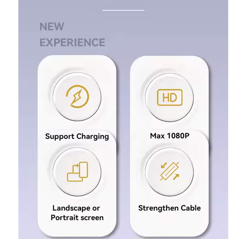 کابل تبدیل HDMI به لایتنینگ  microUSB USB-C یسیدو مدل HM14 طول 2 متر