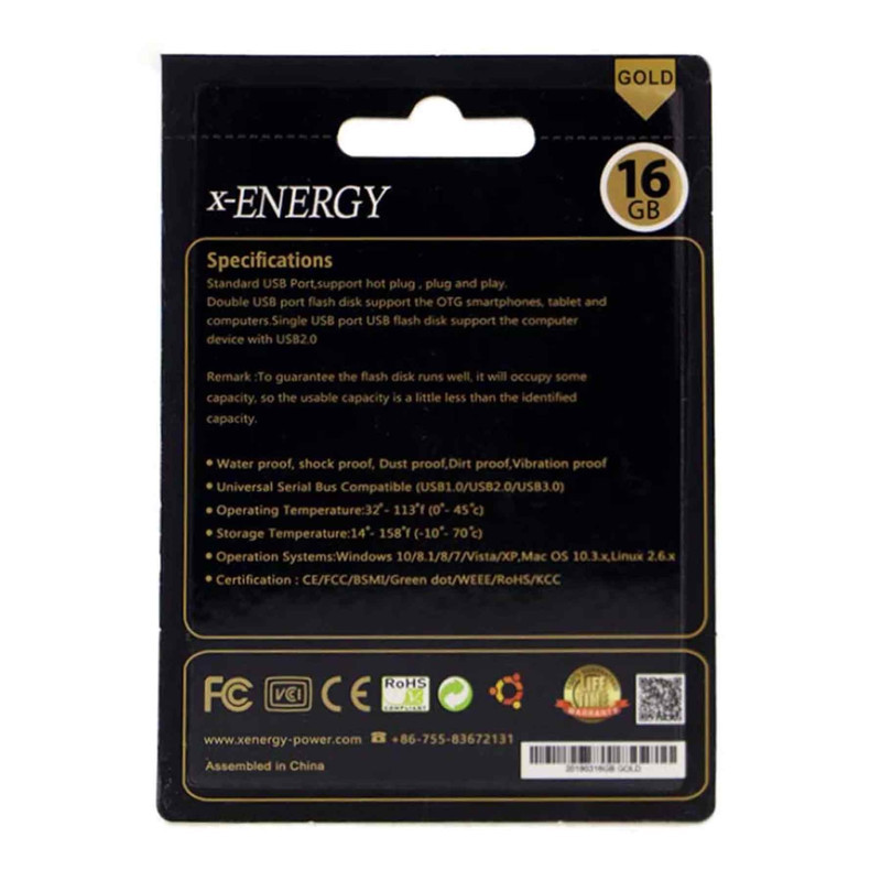 فلش مموری ایکس-انرژی مدل GOLDEN GEM ظرفیت 16 گیگابایت