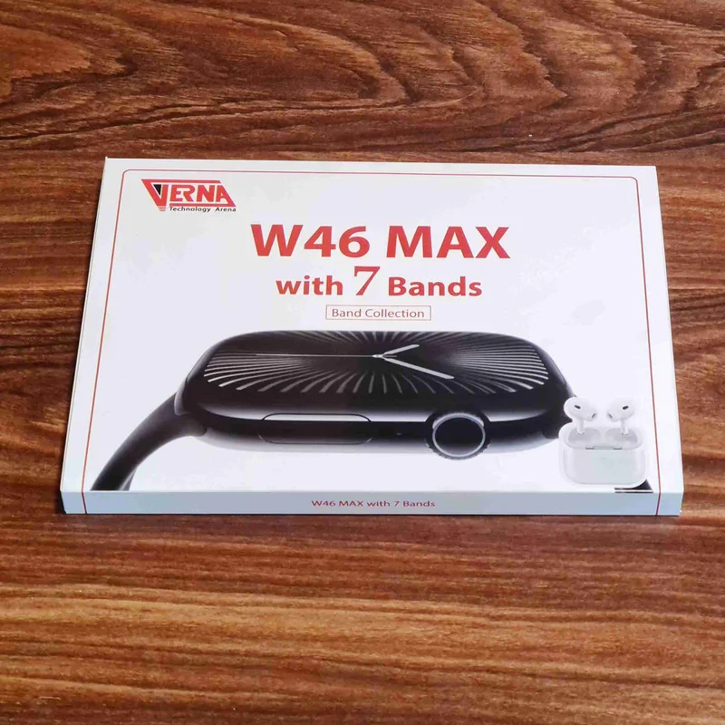 ساعت هوشمند ورنا مدل W46 Max مجموعه هفت بندی به همراه هندزفری ایرپادپرو