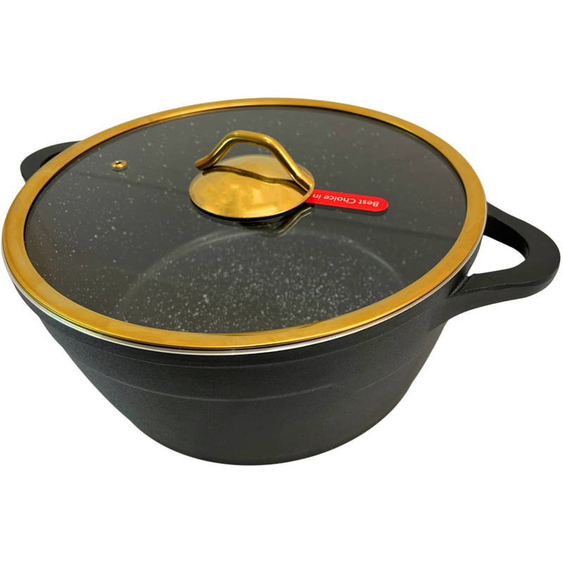 سرویس قابلمه و تابه گرانیتی 8 پارچه آرسکا مدل Golden