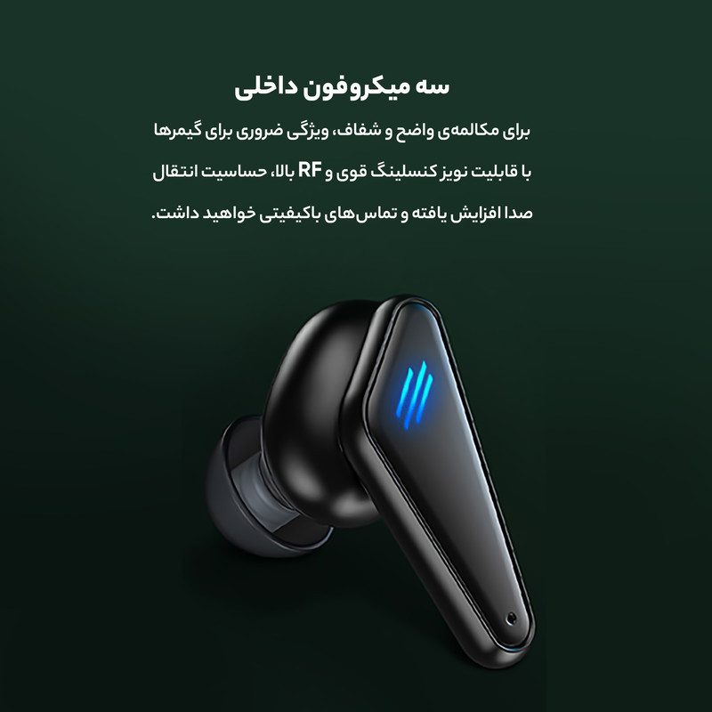هدفون بلوتوثی مدل K55 بدون نویز کنسلینگ، درگاه شارژ USB Type-C، پشتیبانی از فرمان لمسی، دارای سه میکروفون، مقاومت در برابر رطوبت و عرق