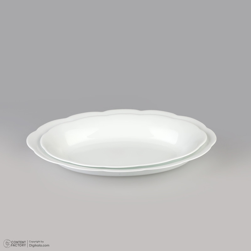 دینو مدل 001 دیس آرکوپال بسته 2 عددی، ابعاد 32×5×22 و 28×5×18 سانتی‌متر، وزن 540 و 490 گرم، قابل شستشو با دست و ماشین ظرفشویی