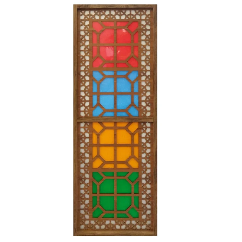 پارتیشن مدل پاراوان ثابت شیشه رنگی کد PRSTG4C