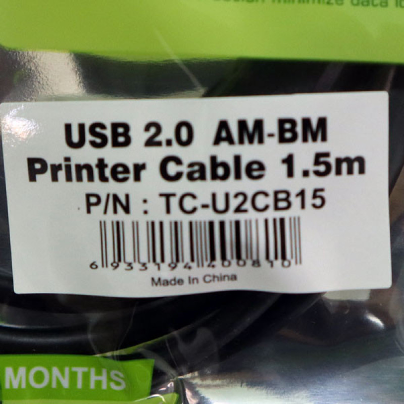 کابل پرینتر تی سی تراست مدل TC-U2CB15 طول 1.5 متر