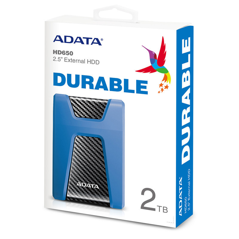 هارد اکسترنال ای دیتا مدل HD650 ظرفیت دو ترابایت دارای رابط USB Type-A 3.2