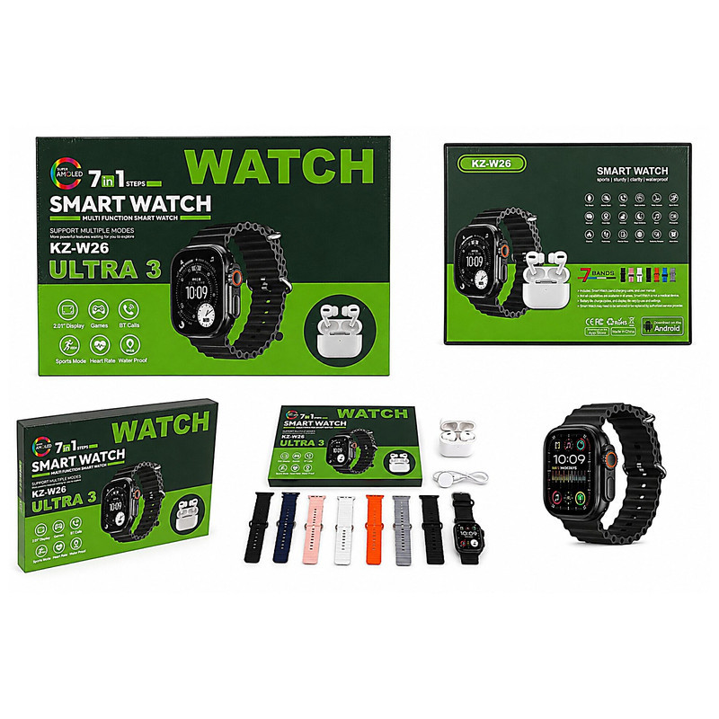 ساعت هوشمند سایز49 میلیمتری مدل TX22 ULTRA3 با بند سیلیکونی