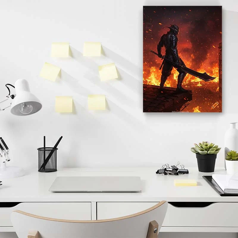 تابلو شاسي کارنيکا طرح دارک سولز Dark Souls کد 70861 مجموعه 4 عددی