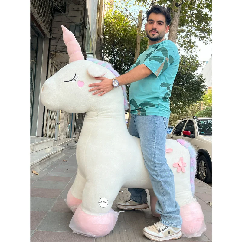 عروسک مدل اسب تک شاخ کد 2025 ارتفاع 160 سانتی متر