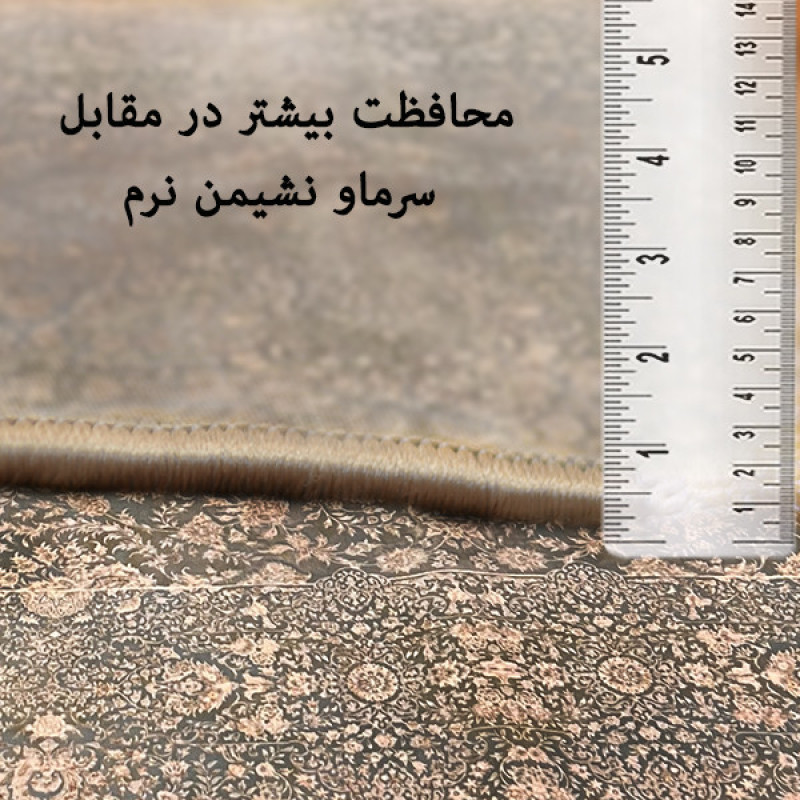 فرش ماشینی 1200 شانه فرش صرافیان زمینه بژ حاشیه بژ مدل ونوس