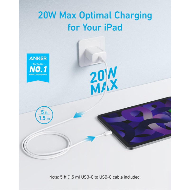 شارژر دیواری 20 وات انکر مدل Select Charger A2347