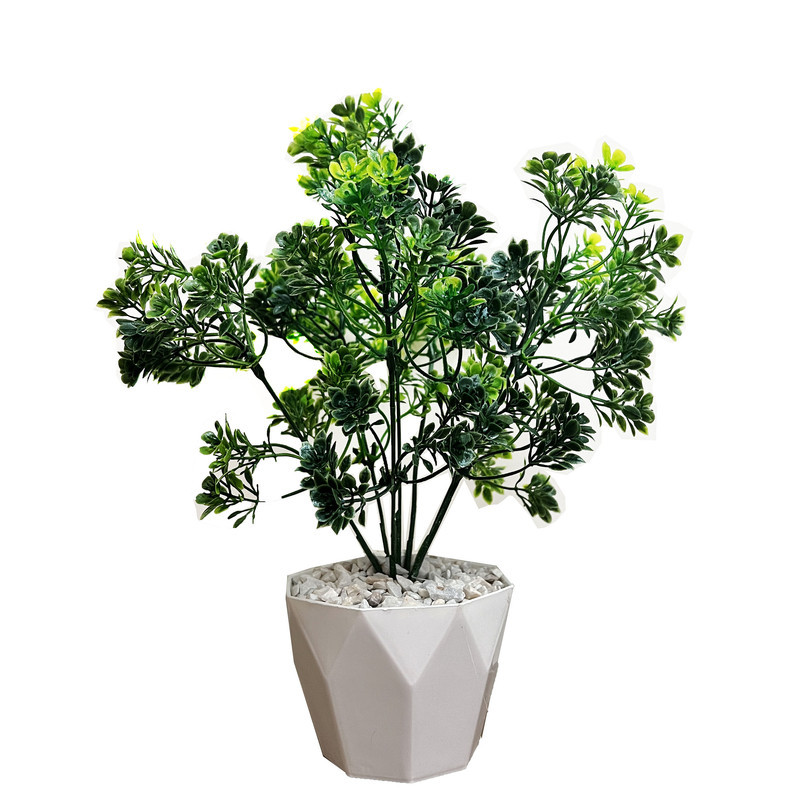 گلدان به همراه درختچه مصنوعی مدل الماسی k16، ابعاد 15x15x40 سانتی‌متر، وزن 200 گرم
