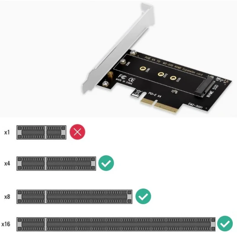 کارت تبدیل PCI-E به M2 SSD NVME اس اس یو مدل SU-EM5001