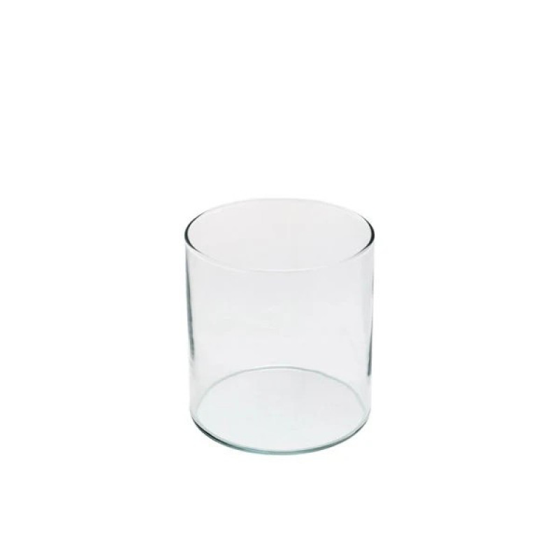 گلدان دکوری شیشه‌ای رومیزی استوانه‌ای کد 0810 مناسب گل‌های آپارتمانی با ابعاد 8×8×10 سانتی‌متر و وزن 142 گرم