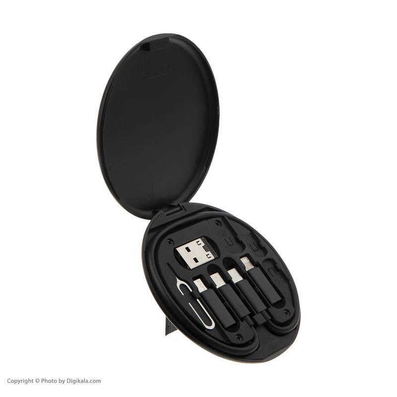کابل تبدیل USB-C به USB-C  لایتنینگ  USB  micro USB جی بی کیو مدل MAD-01 طول 0.23 متر