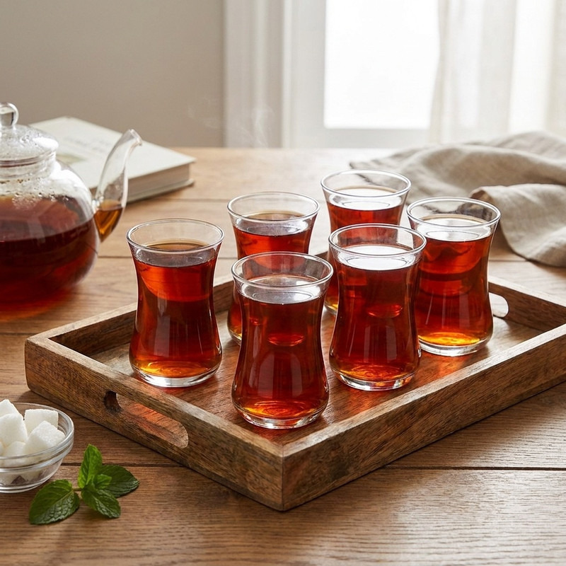 استکان پاشاباغچه مدل هیبلی بسته 6 عددی