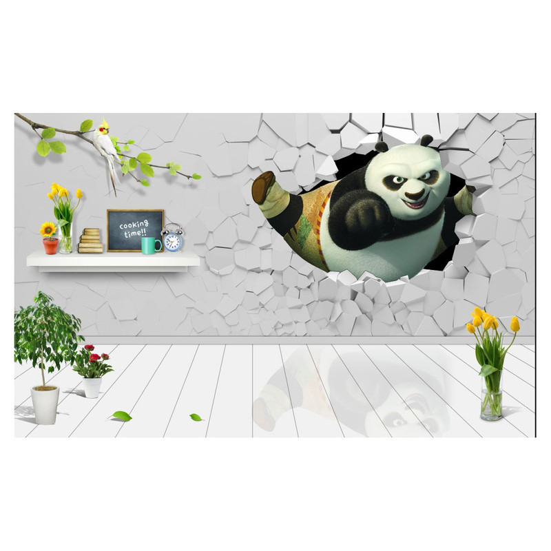 پوستر دیواری اتاق کودک مدل سه بعدی پاندا 1045