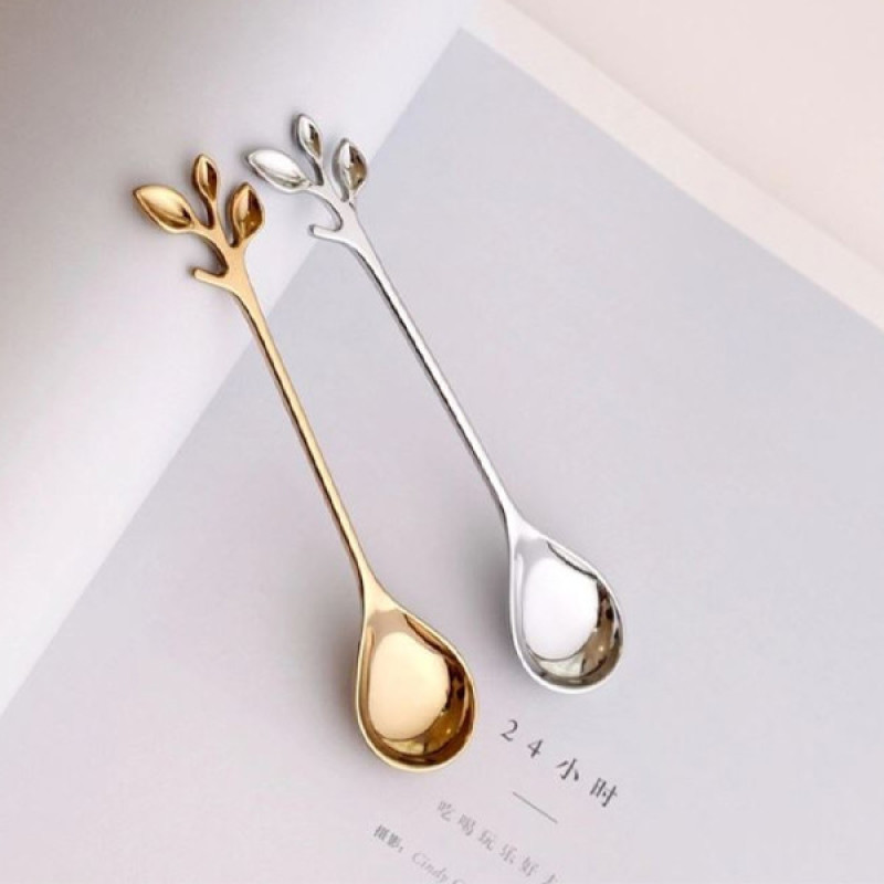 قاشق چای خوری مدل گلبرگ بسته دو عددی