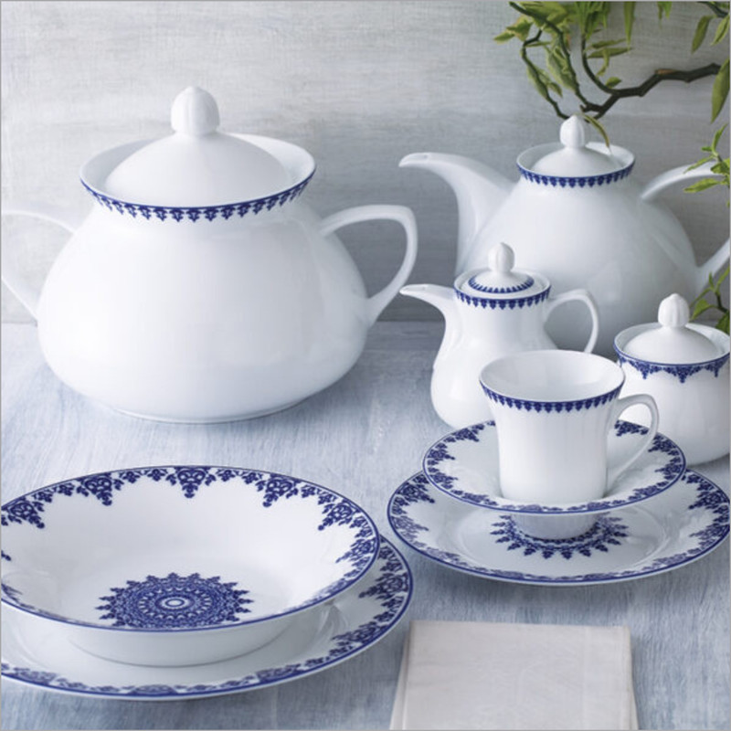 سرویس غذاخوری 108 پارچه 12 نفر چینی زرین ایران مدل Samarkand 108 Pieces High Grade