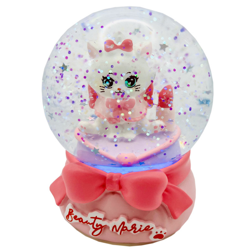 گوی چراغ‌دار مدل BEAUTY MARIE طرح گربه اشرافی کد G7134