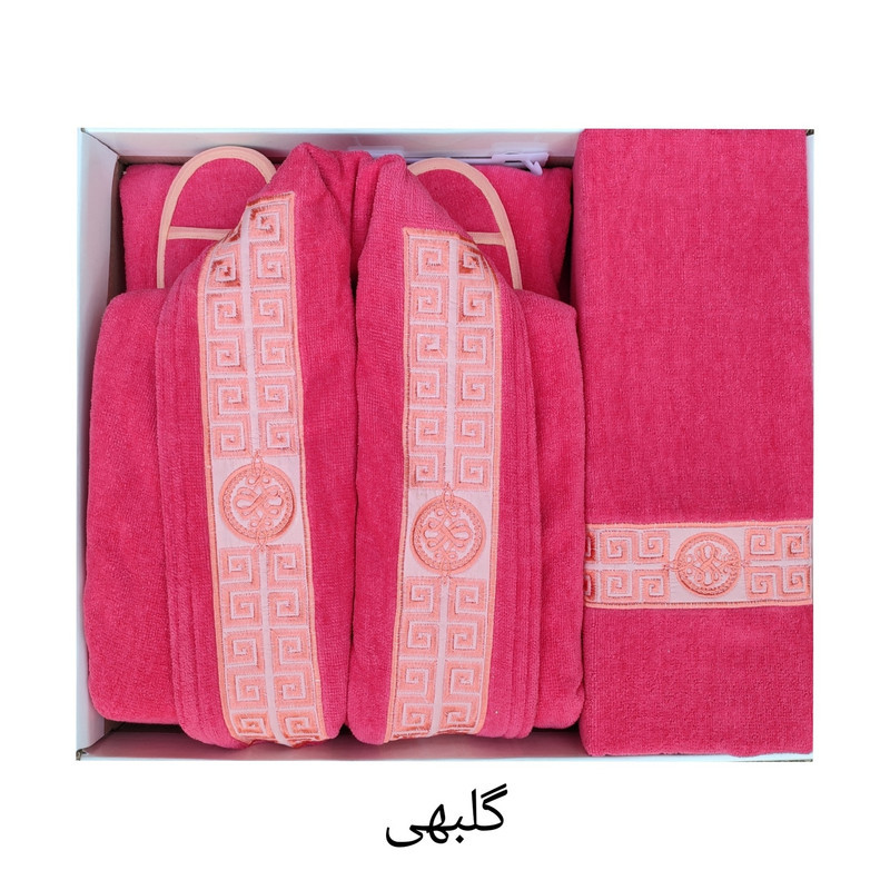 سرویس حوله پالتویی 3 تکه آنا طرح Home سایز 125