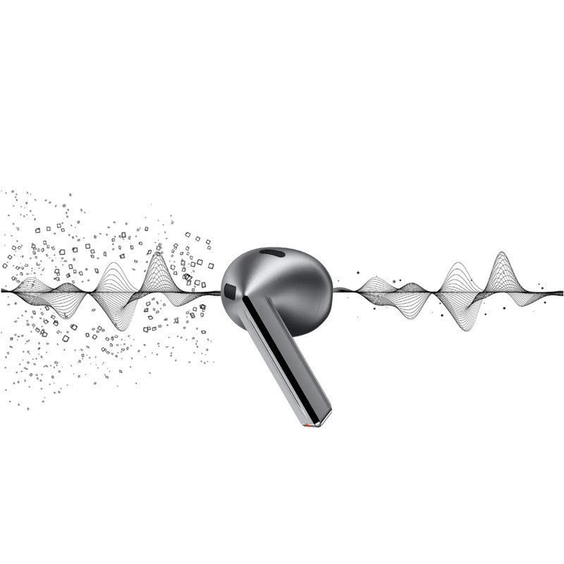 هدفون بلوتوثی سامسونگ مدل Galaxy Buds3 با نویز کنسلینگ فعال (ANC)، نویز کنسلینگ میکروفون (ENC)، درگاه شارژ USB Type-C، با قابلیت اتصال به چند دستگاه، دارای قابلیت صدای 360 درجه، Galaxy AI، میکروفون سه گانه، پشتیبانی از فرمان لمسی، ضد آب و گرد و غبار