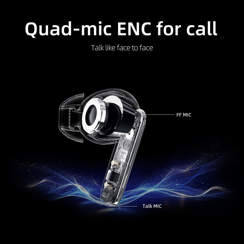 هدفون بلوتوثی برند کیو سی وای مدل T13 ANC2 با نویز کنسلینگ فعال (ANC)، نویز کنسلینگ میکروفون (ENC) و پخش صدای محیطی (Transparency)، درگاه شارژ USB Type-C، با قابلیت اتصال به چند دستگاه، کنترل لمسی، مقاوم در برابر آب و گردوغبار