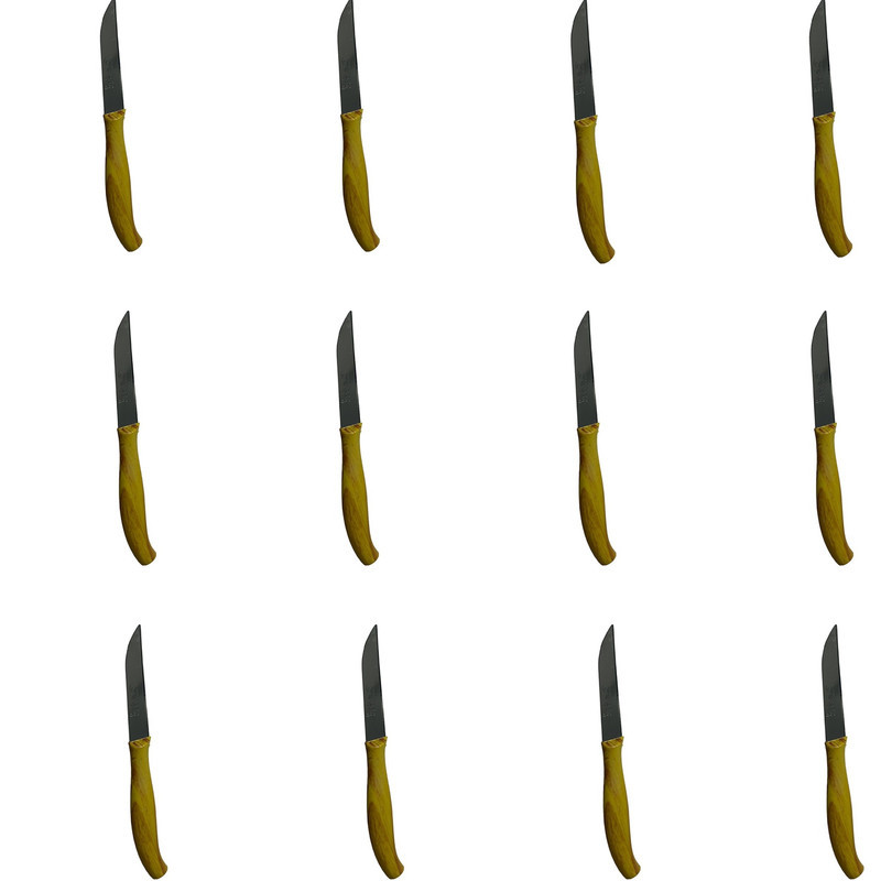 چاقو میوه خوری دفنی مدل دسته چوبی کد SMT-12PCS مجموعه 12 عددی