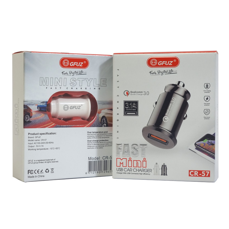 شارژر فندکی جیفیوز مدل CR _ 57 طرح fast3gfuz