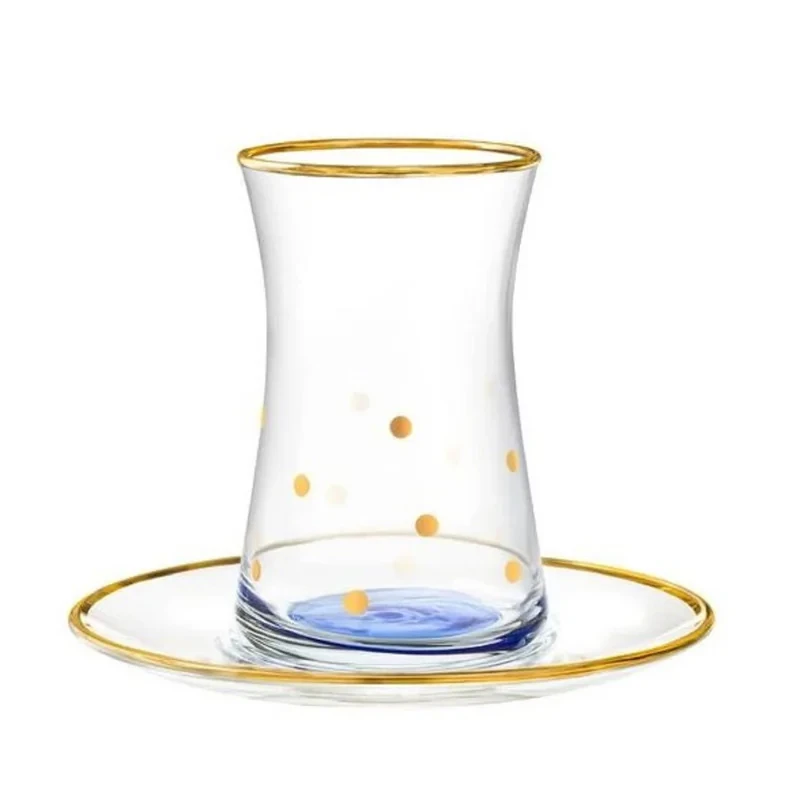 سرویس چای خوری 12 پارچه مادام کوکو مدل Points Dorés Gold