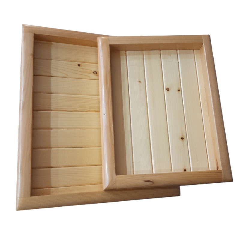 سینی سرو چوبی مدل nr2024، مجموعه 2 عددی، ابعاد سینی بزرگ 30×34 سانتی‌متر و ابعاد سینی کوچک 30×22 سانتی‌متر